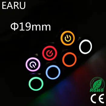 

19mm LED Light Waterproof Metal Push Button Switch Momentary Latching Fixation Doorbell Car Auto Engine Start PC Power 12V 24V