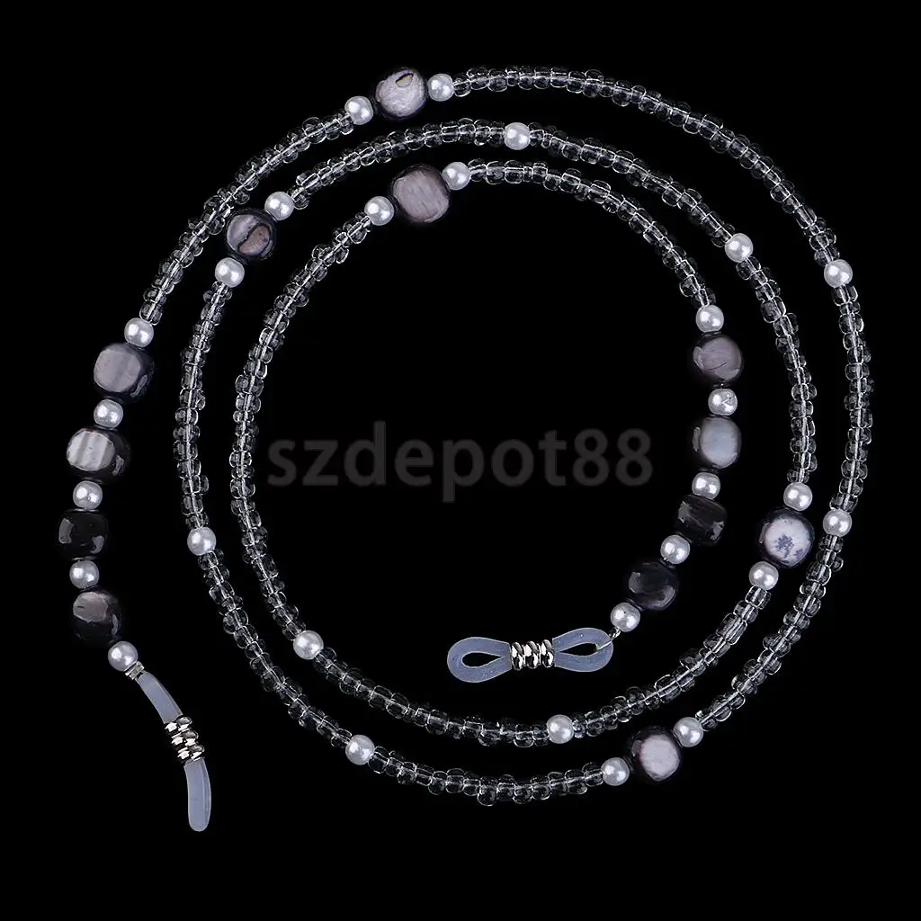 

Anti Slip Beaded Chain Eyeglass Holder Necklace Eyewear Chain Cord Neck Strap Black/White/Yellow