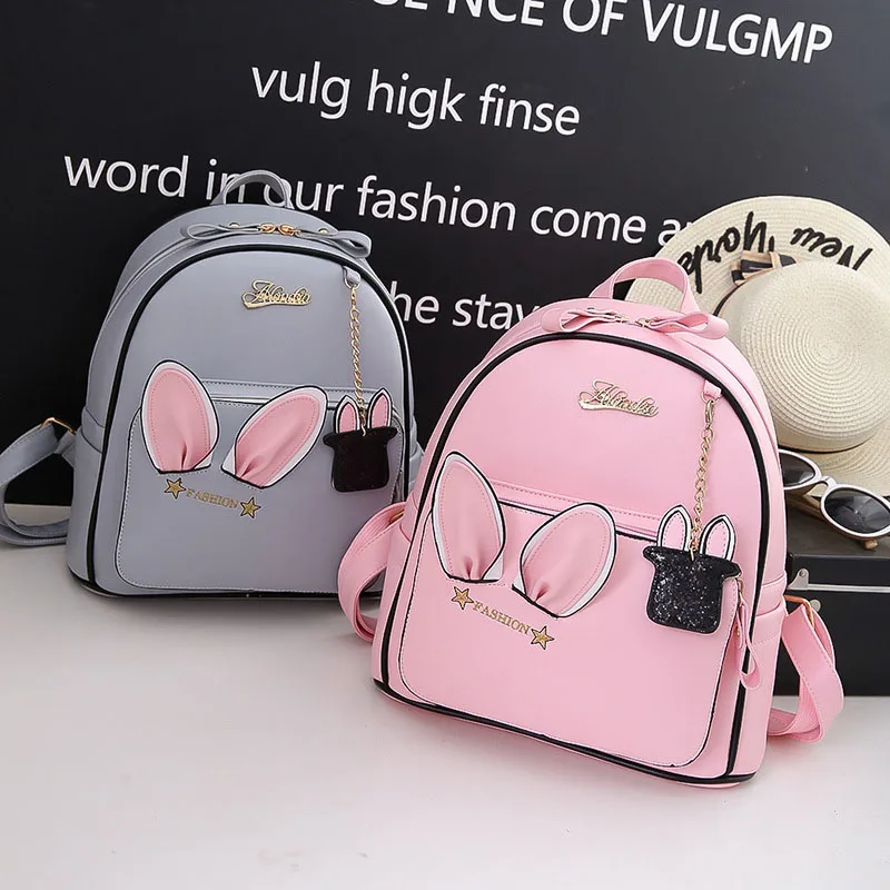 Para mujeres mochila de cuero de la PU Orejas de conejo bolsa para mujer Kawaii mochila mochilas para las chicas de bolsas mochila XA733 Para mujeres mochila de cuero de la PU Orejas de conejo bolsa para mujer Kawaii mochila mochilas para las chicas de bolsas mochila XA733
