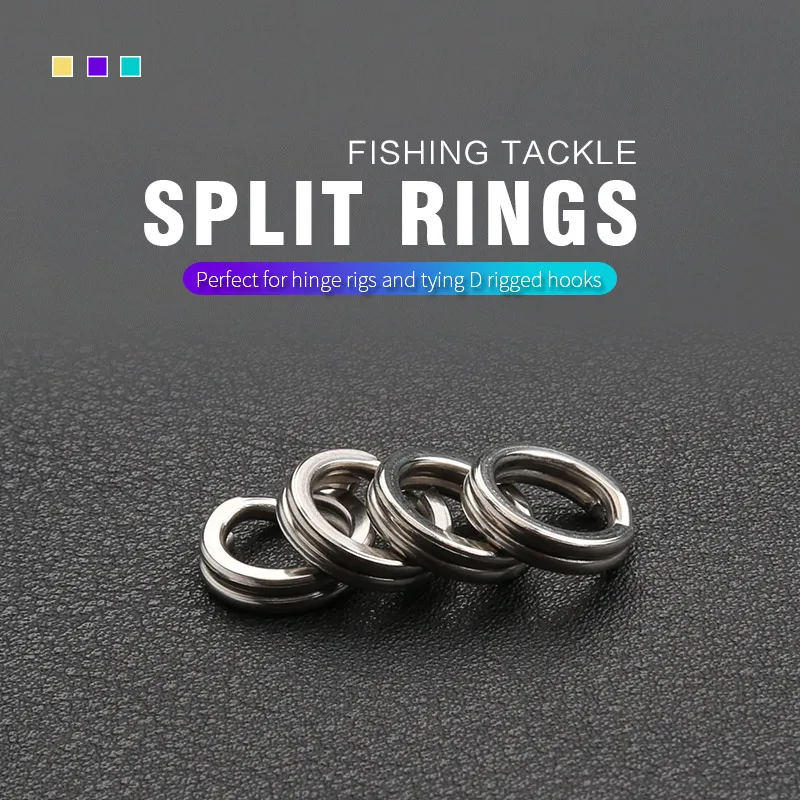 50ct STAINLESS STEEL 50# rated #2 SPLIT RINGS for Lures Rigs Hooks Saltwater 