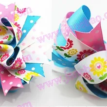 500 шт " Большой многослойный бант банты с принтам животных аксессуары популярные заколки для волос новые большие банты