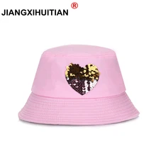 Новая горячая распродажа 7 однотонных цветов блесток ведро шапки для мужчин и женщин Панама Кепка женская шапка