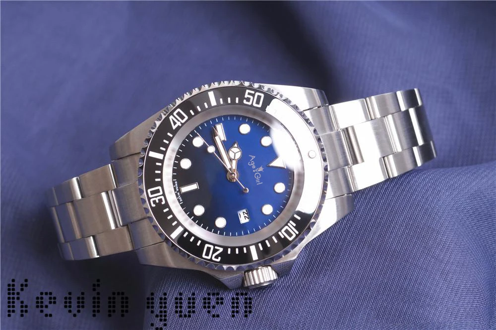 

Luxury Brand New Men Watch Black Blue Stainless Steel Automatic Mechanical Watches Sapphire Black Blue Ceramic Bezel 44mm AAA+