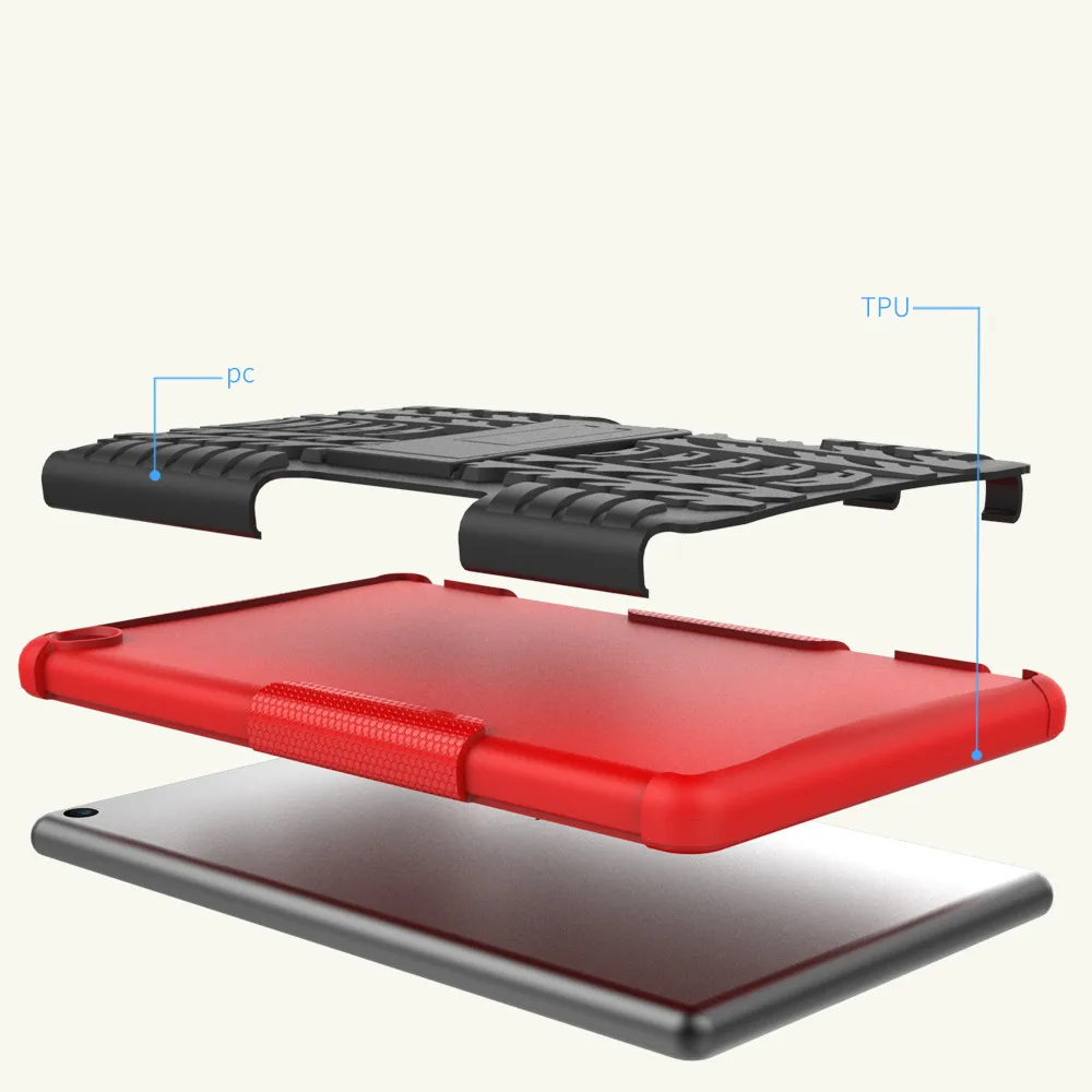 Силиконовый чехол Holter для планшетного ПК, гибридный блок питания с Amazon Fire HD 8 8 дюймов, чехол с кронштейном, амортизирующий кожаный чехол