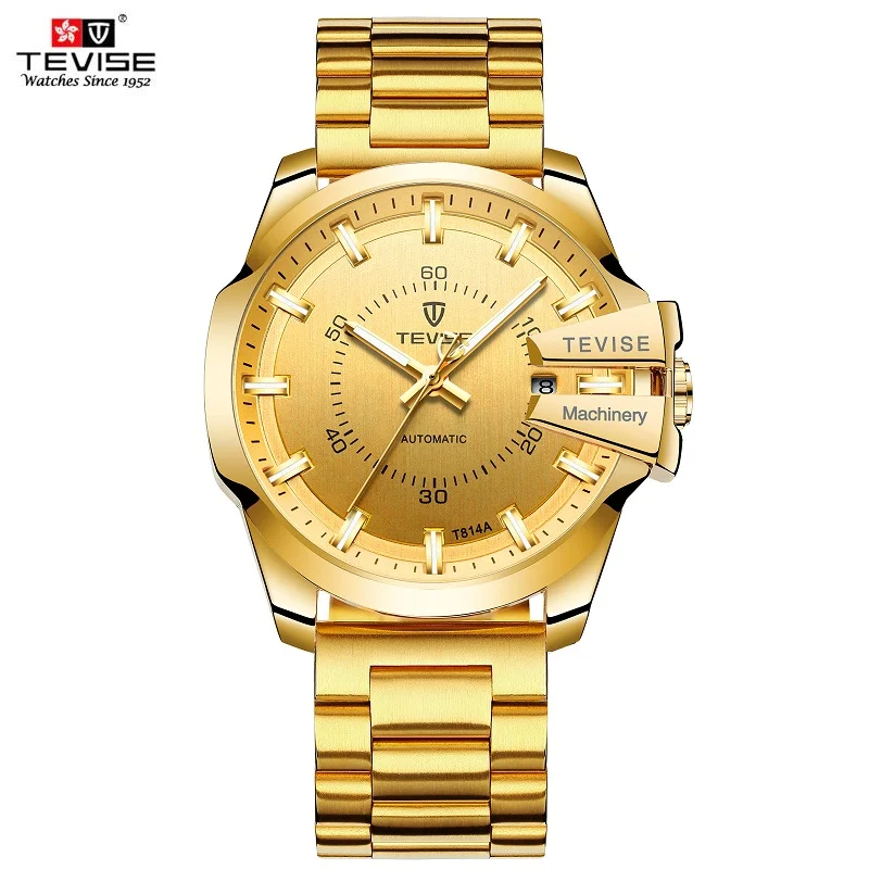 TEVISE Watch Men Luxury Automatic Mechanical Watches Luminous Business Mens Wristwatch Waterproof Gold Clock Relogio Masculino TEVISE Watch Men Luxury Automatic Mechanical Watches Luminous Business Mens Wristwatch Waterproof Gold Clock Relogio Masculino