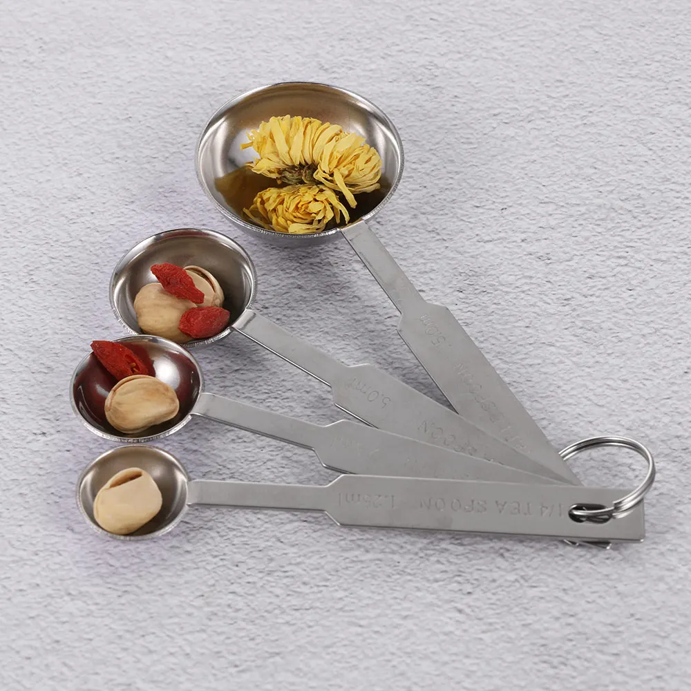 2019New 4 Pcs/Set Stainless Steel Measuring Spoon Household Baking