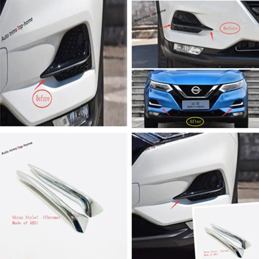 

Yimaautotrims Front Fog Lights Foglight Lamp Eyelid Eyebrow Cover Kit Trim Fit For Nissan Qashqai J11 2018 2019 ABS Carbon Fiber