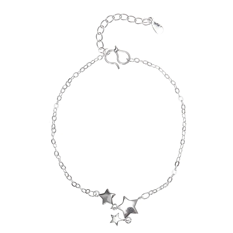 Fashion Silver Little Stars Bracelet/Bangle For Women Five-pointed Star Tassel Ankle Bracelet Jewelry