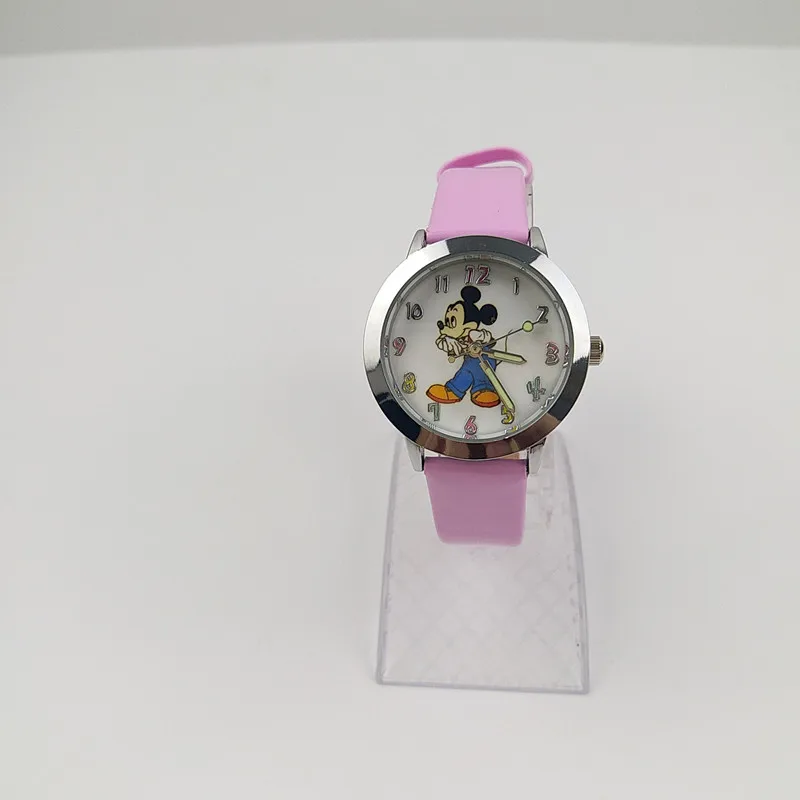 10 блок/Лот с Микки Маусом Мышь часы для мальчиков и девочек маленькие кожаные ремни детей Кварцевые часы наручные часы Relogio - Цвет: picture color