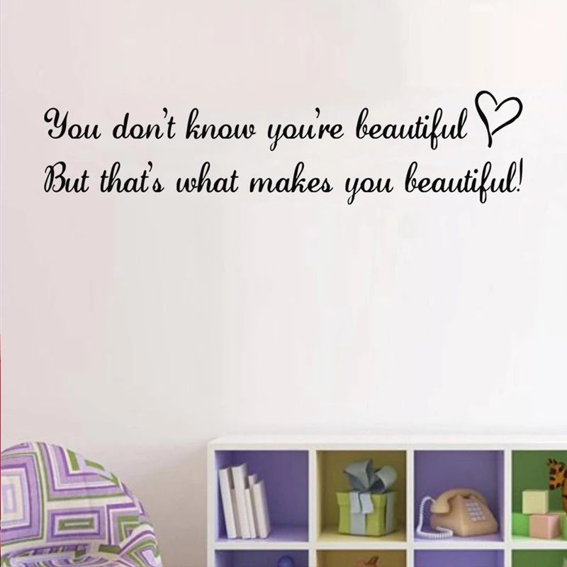 Heart Lettering Pattern Words Wallpaper Removable Wall Stickers for Nursery Kids Room Home Murals Vinyl Art Poster L448 | Дом и сад