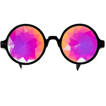 

FLORATA 2018 Retro Round Kaleidoscope Sunglasses Dancing Party Men Women Designer Kaleidoscope Lens Glasses retro de sol
