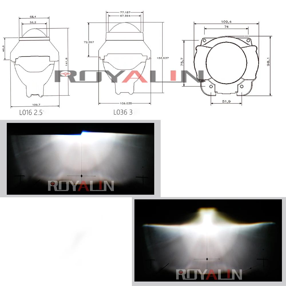 ROYALIN биксеноновые фары для автомобиля, объектив FX-R D2S для Стэнли, дальний и ближний свет, автомобильные фары D1S, D3S, D4S, H7, лампы