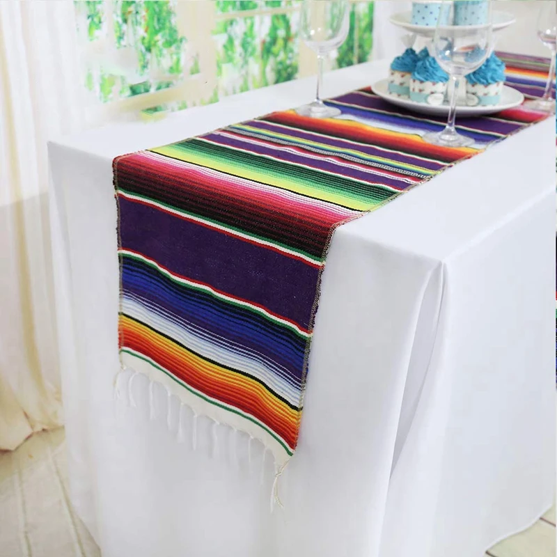 Упаковка из 6 14X84 дюймов Мексиканская Serape настольная дорожка для мексиканских