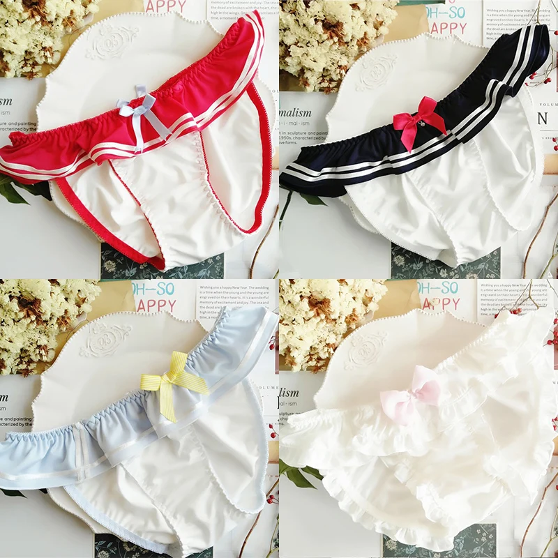 Japanese Navy wind underwear bow tie tied pure cotton culotte femme