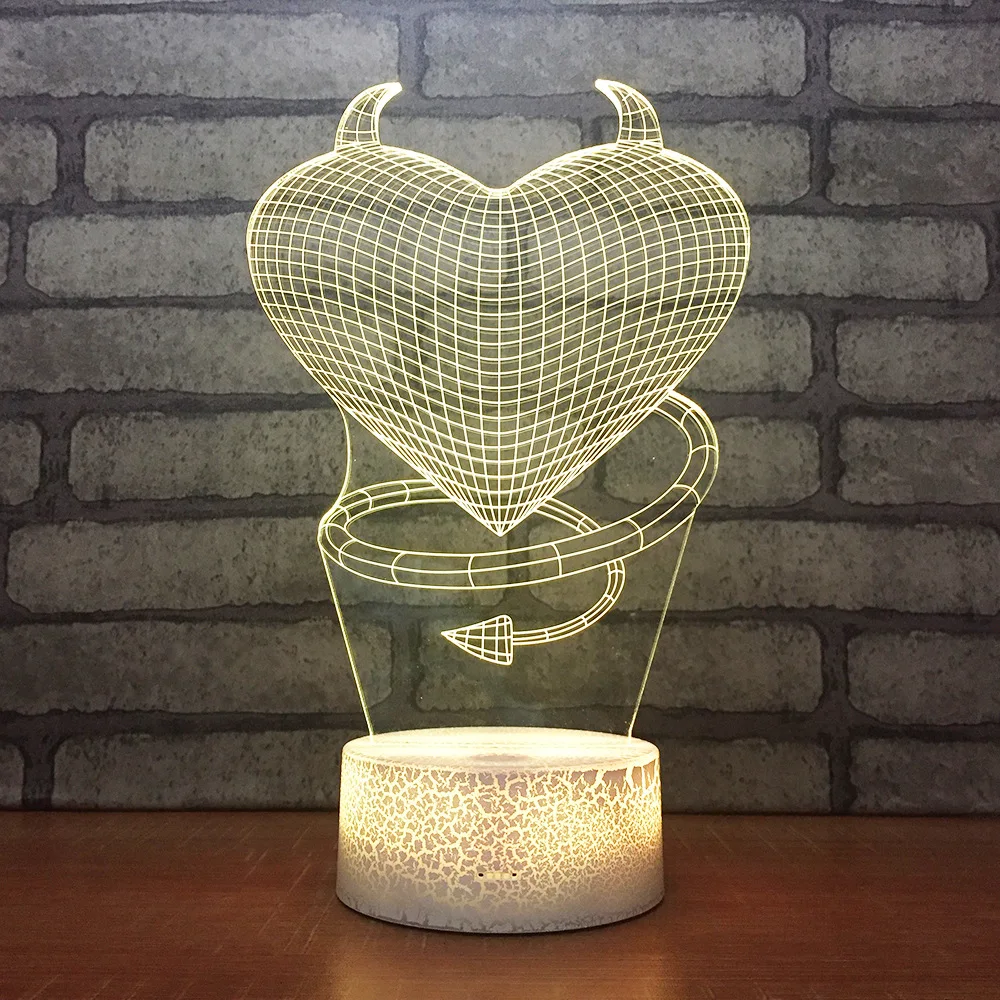 

Wholesale Love Lighting Creative 7 Colorful Night Desk Lamp Light Acrylic Crack Led Creative Gift Table Lamps For Living Room