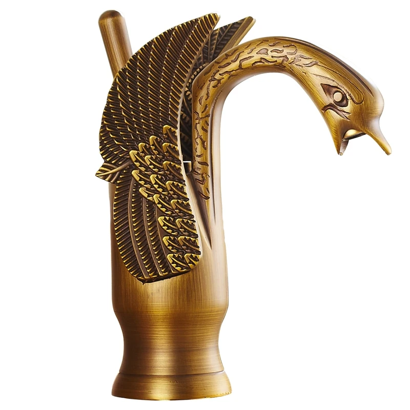 

Copper antique faucet hot and cold vintage continental basin Golden Swan faucet sink above counter basin faucet lo41112