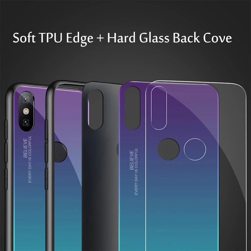 Gradient Phone Case For Xiaomi Redmi 5 Plus 6 6A Note 5 6 Pro Pocophone F1 Mi 8 A2 Lite A1 Mi6 Max3 Mix 3 2S Tempered Glass Capa Gradient Phone Case For Xiaomi Redmi 5 Plus 6 6A Note 5 6 Pro Pocophone F1 Mi 8 A2 Lite A1 Mi6 Max3 Mix 3 2S Tempered Glass Capa