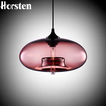 

Nordic Modern Hanging Loft 6 Color Glass Lustre Pendant Lamp Industrial Decor Lighting E27 Base For Kitchen Restaurant Cafe Bar