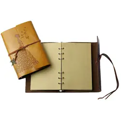 Многоразового тетрадь журналы, A6 кожаный связаны путешествия дневник книги по искусству Рисование Sketchbook ЖУРНАЛЫ для записи в для женщин/