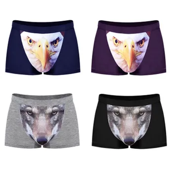 

Men Underwear 3D Personality Wolf Head Modal Funny Middle Waist Boxer Men Cueca Masculina Ropa Interior Hombre Boxer Homme