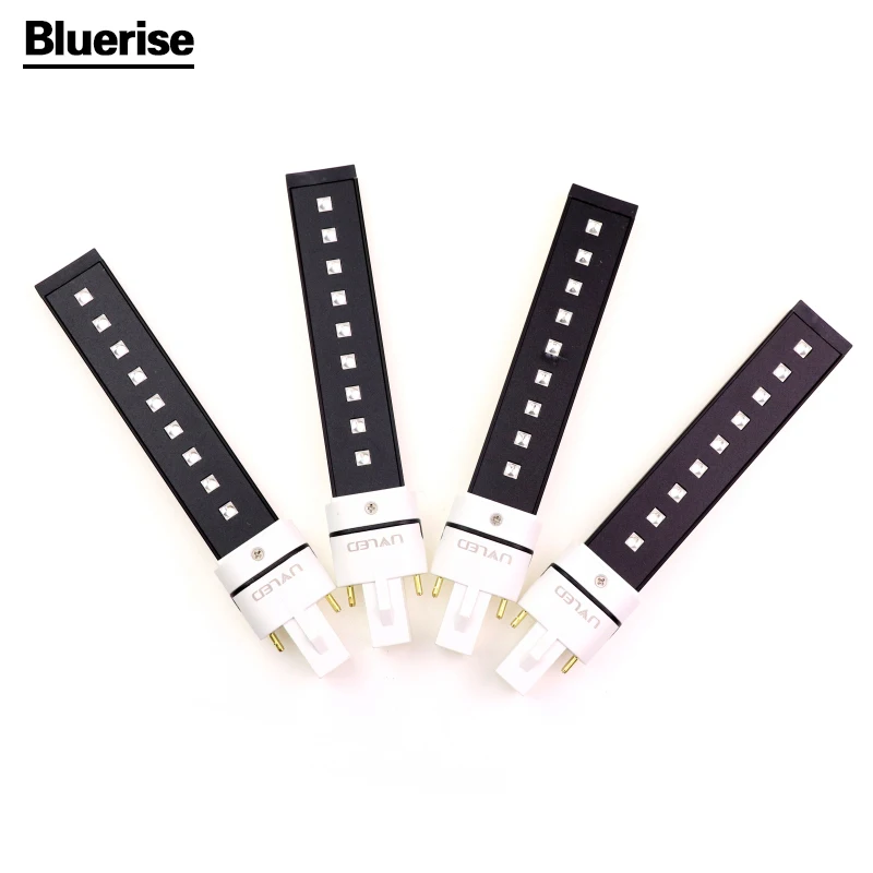9W 4PCS Lifetime 50000hrs UV LED Double Light Source Lamp Bulb 365 405nm For Nail Dryer