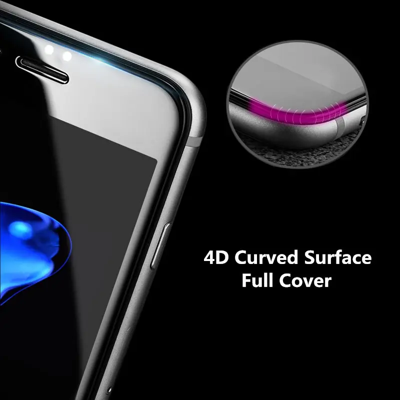 Gigseist 9 H Verre Trempe 4D Криволинейной Поверхности Экрана Защитное Стекло для iphone 6 6s plus 7