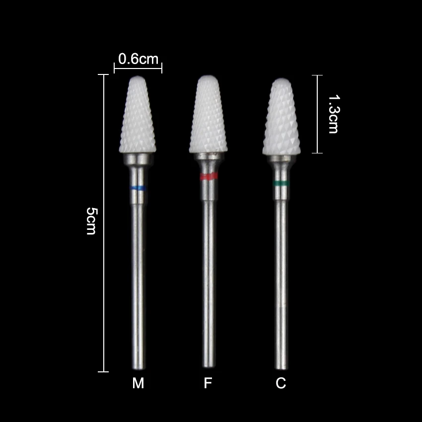 Tignish 1 шт. 3/32 дюймов керамика форма кукурузы фрезы для ногтей фрезы для электрической дрели прибор для маникюра, педикюра пилка для ногтей