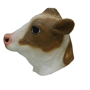 

Halloween Cosplay Party Fancy Dress Realistic Cow Mask Bull Head Animal Mask