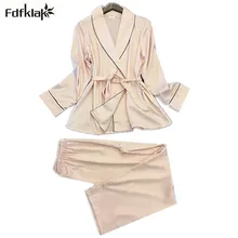 Высококачественный Шелковый пижамный комплект, Женская весенне-осенняя пижама с длинными рукавами, пижамы, женская сексуальная женская пижама, пижама femenino