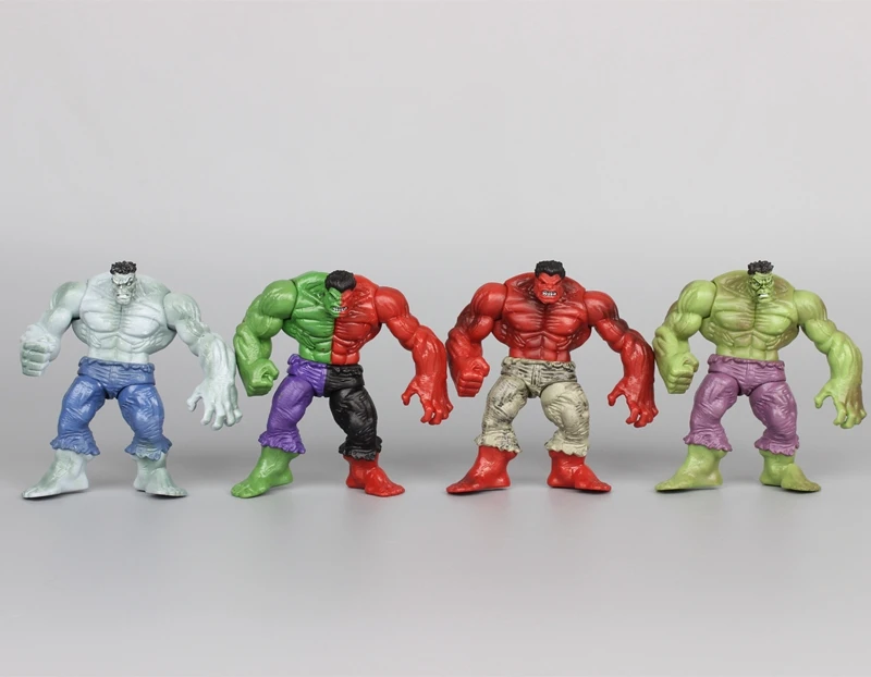 

Promotional 4 Different Colors Avengers Hulk Superhero Hulk PVC Action Figures Collectible Model Toys 4 Pcs/Set 12 CM