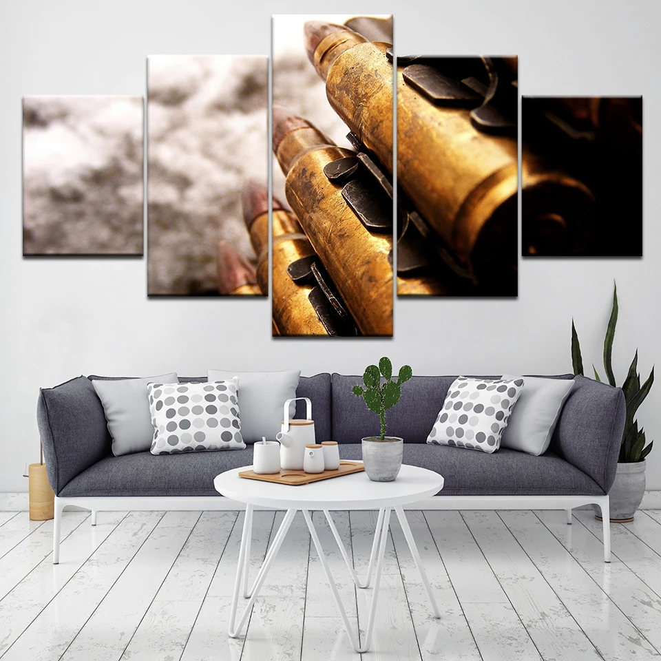Army bullet 5 Piece HD Wallpapers Art Canvas Print modern Poster Modular art painting for Living Room Home Decor | Дом и сад