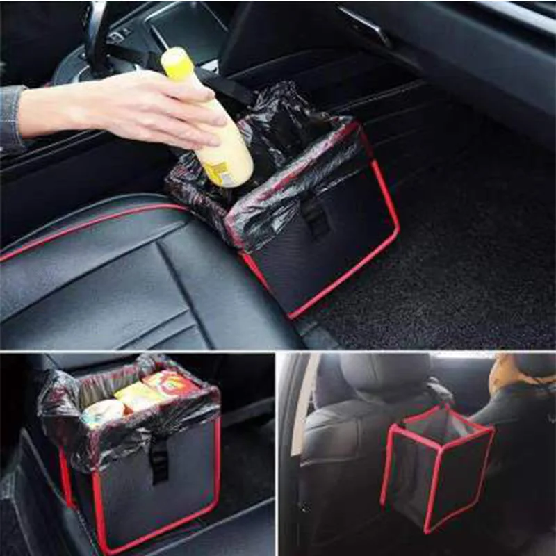 Car trash can car multi-function rear row car storage bag creative chair back folding hanging storage box