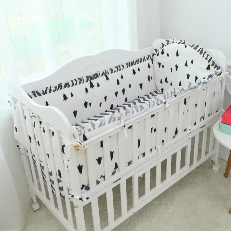 Discount 6pcs Pine Wave Baby Crib Bedding Set Newborn Cot Bed