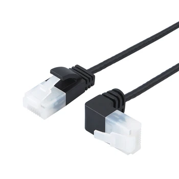

Ultra Slim Cat6a Ethernet Cable Down Angle UTP Network Patch Cable Cat 6a (Category 6), Black