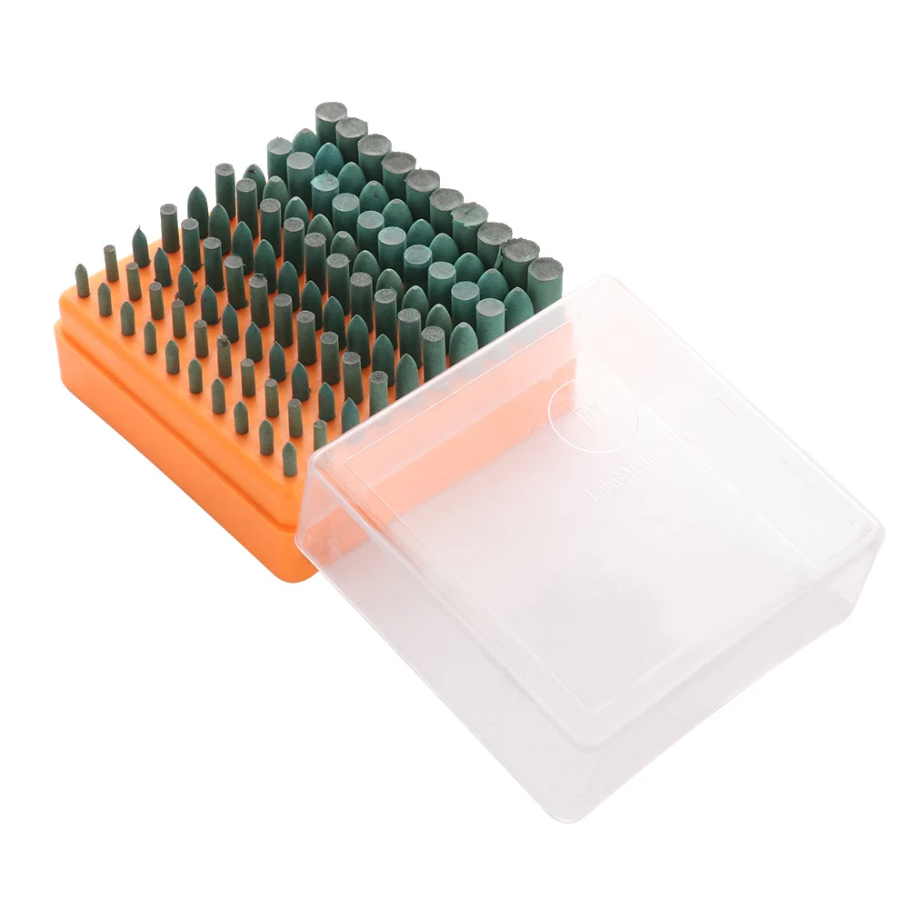 100pcs Pneumatic Rubber Abrasive Stone Points Polishing Grinding Head Electric Drill Bit Wheel For Rotary Accessories Power Tool