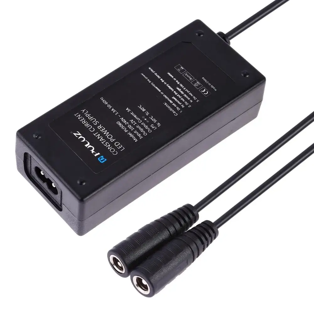 Puluz Corrente Constante Led Fonte de Alimentação Adaptador de Alimentação para 60cm Fotografia Estúdio Tenda ac 100240v para dc 12v 3a au ue Reino Unido Eua Plug - Image 2