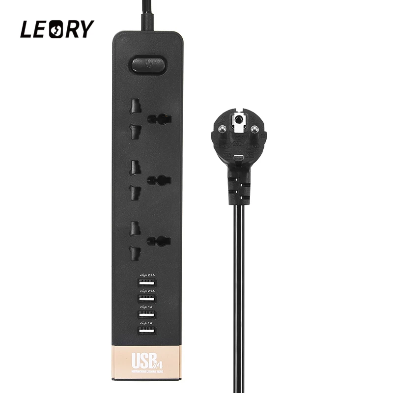 Умная розетка LEORY 1 8 м 3 розетки 4 USB порта 5 В а|uk plug|universal outletsocket eu |