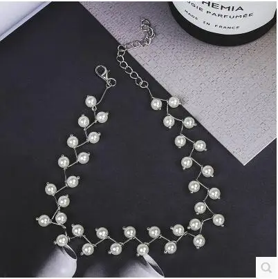 

Punk 2018 New Fashion Necklace Gold/silver Simple Short Paragraph Pearl Ms. Clavicle Chain Wholesale Necklace Pearl Collar