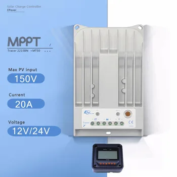 

Tracer 2215B MPPT 20A Solar Panel Battery Charge Controller 12V 24V Auto Work Solar Charge Regulator with MPPT Remote Meter MT50