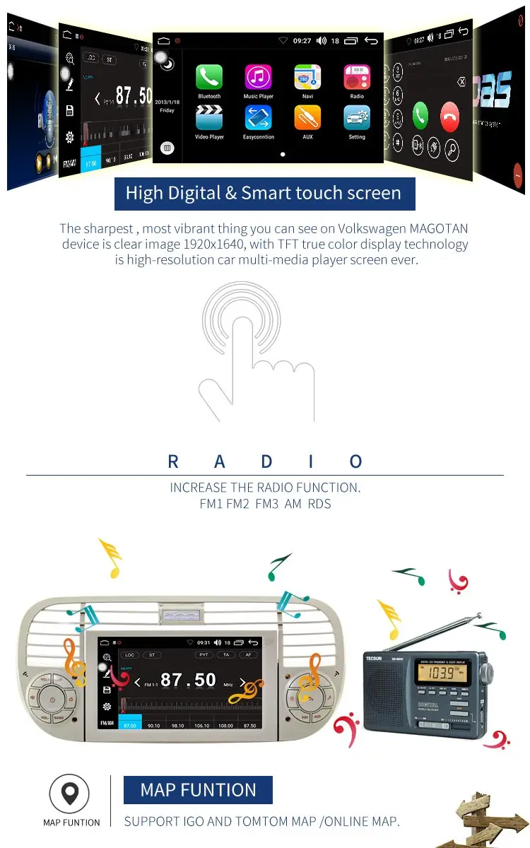 Top LJHANG Android 8.0 Car DVD Player 1 din for Fiat 500 Abarth 2007-2015 Mirror-link stereo headunit RDS Automotive GPS Navi Audio 4