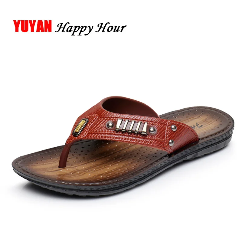 

New 2019 Summer Slippers Men Flip Flops Thick Sole Non-slip Beach Slippers Men's Flip Flops High Quality ZHK190