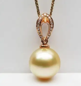

luxury Noble jewelry Perfect AAA Quality South Sea Natural Gold Pearl Pendant free shipping
