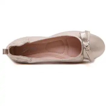 2016 Newest Bowtie PU Round Toe Women Loafers Driving Casual Ballet Flats Shoes