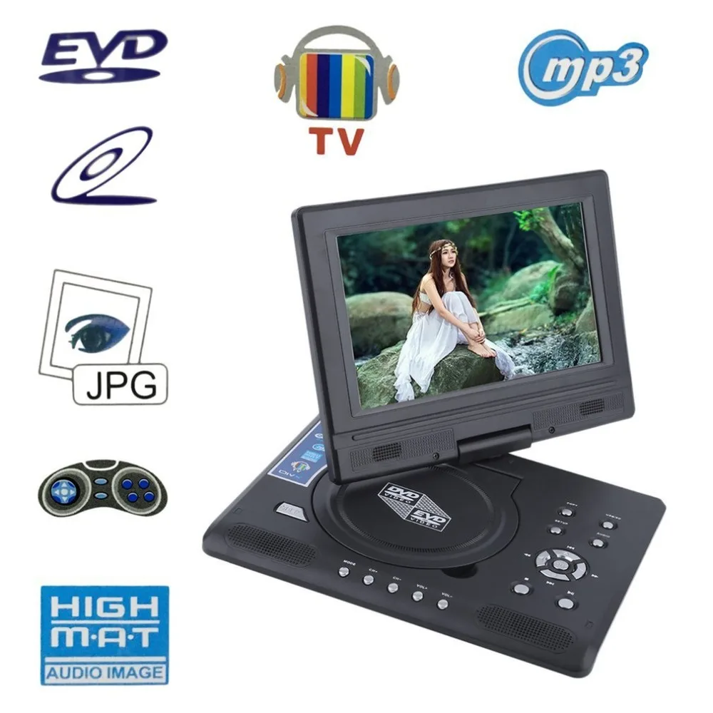 

FJD-998 Portable 9-Inch TFT LCD Screen Mobile DVD Player Digital Multimedia Player 270 Degree Rotation Screen EVD US plug!!