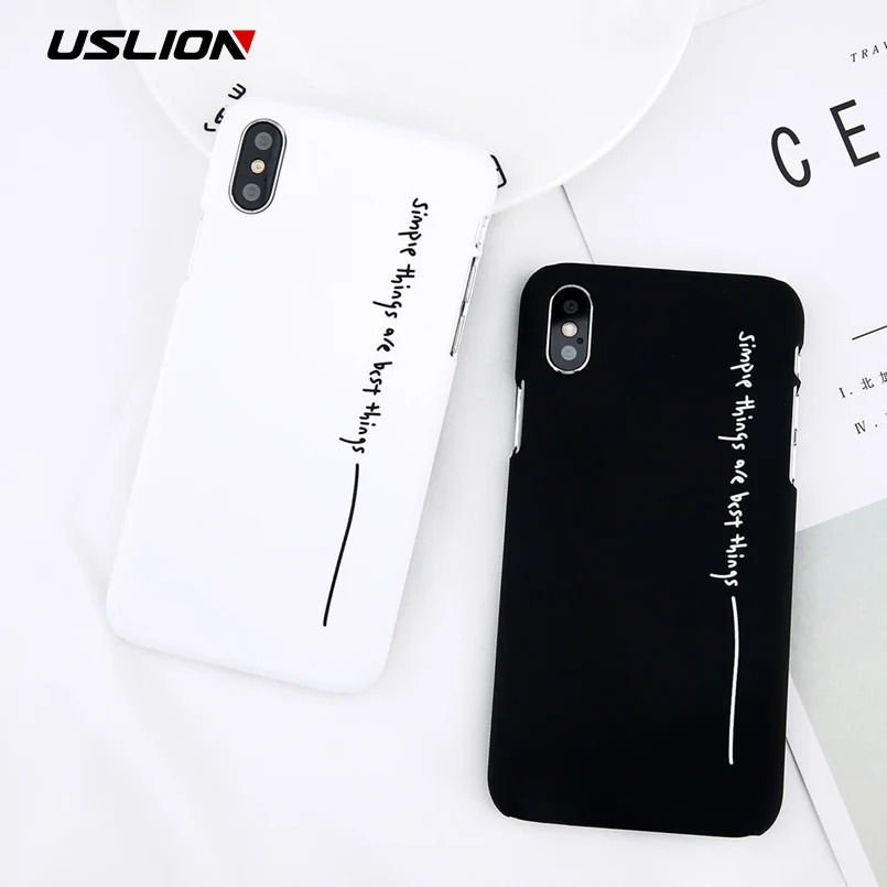 

USLION Letter Phone Case For iPhone X XS XR 11 Pro Max Couple Love Heart Cover Soft TPU Silicone Cases For iPhone 8 7 6 6s Plus
