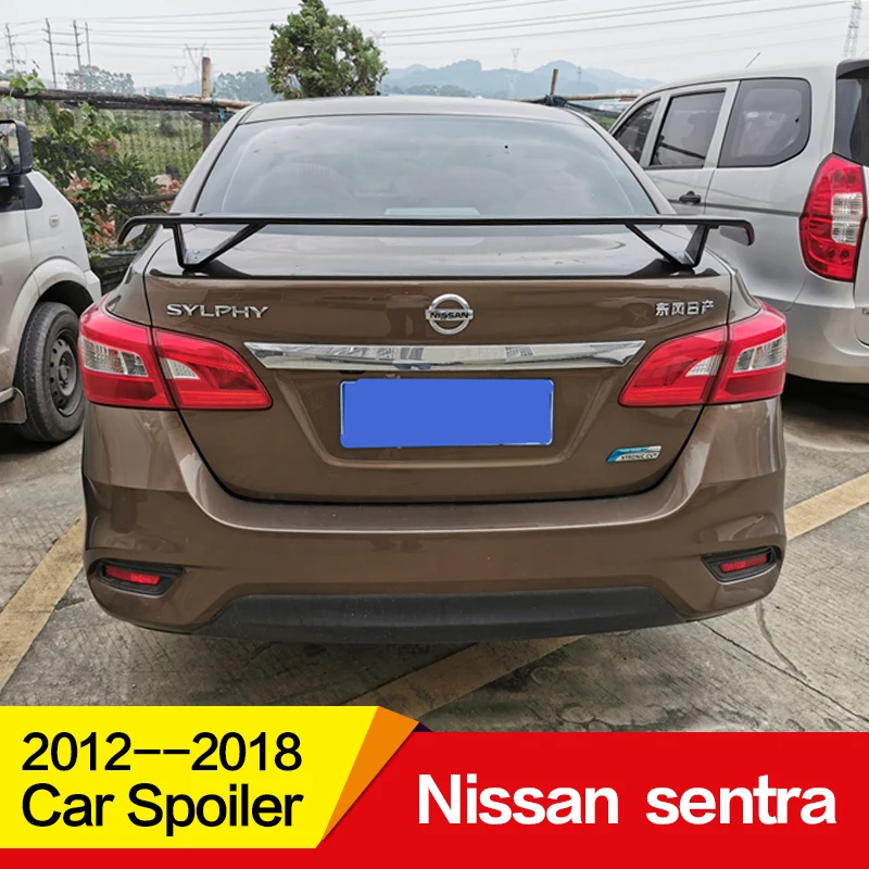 

Use for Nissan Sylphy sentra spoiler 2012 13 14 15 16 17 18 year new ABS Plastic rear wing V style Sport Accessories