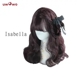 UWOWO Isabella Лолита парик 45 см/17,7 дюйма винно-красный Волнистые жаропрочных волос Синтетический парик Лолита милый для девочек