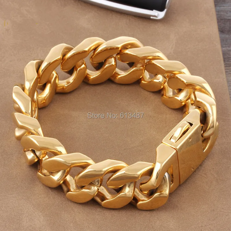 heavy gold bracelet mens