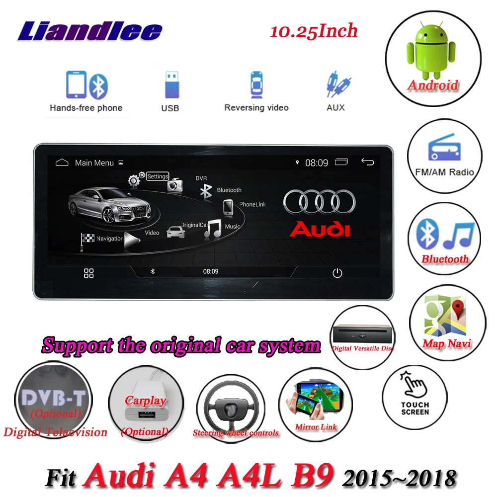 Liandlee автомобильная система Android для Audi A4 A4L B9~ Радио ТВ Carplay Wifi gps Navi навигационный экран Мультимедиа CD DVD Play