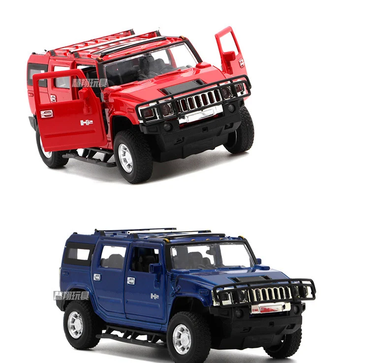 1:32 Hummer H2 сплав модель автомобиля литой металл со звуком и светильник Отодвиньте дверь для детей Лучший подарок игрушки